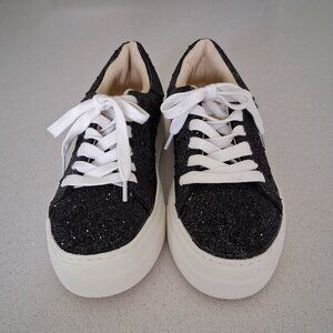 NWOB Betsey Johnson Sydny Black Rhinestone Platform Sneakers Women's Size 6M